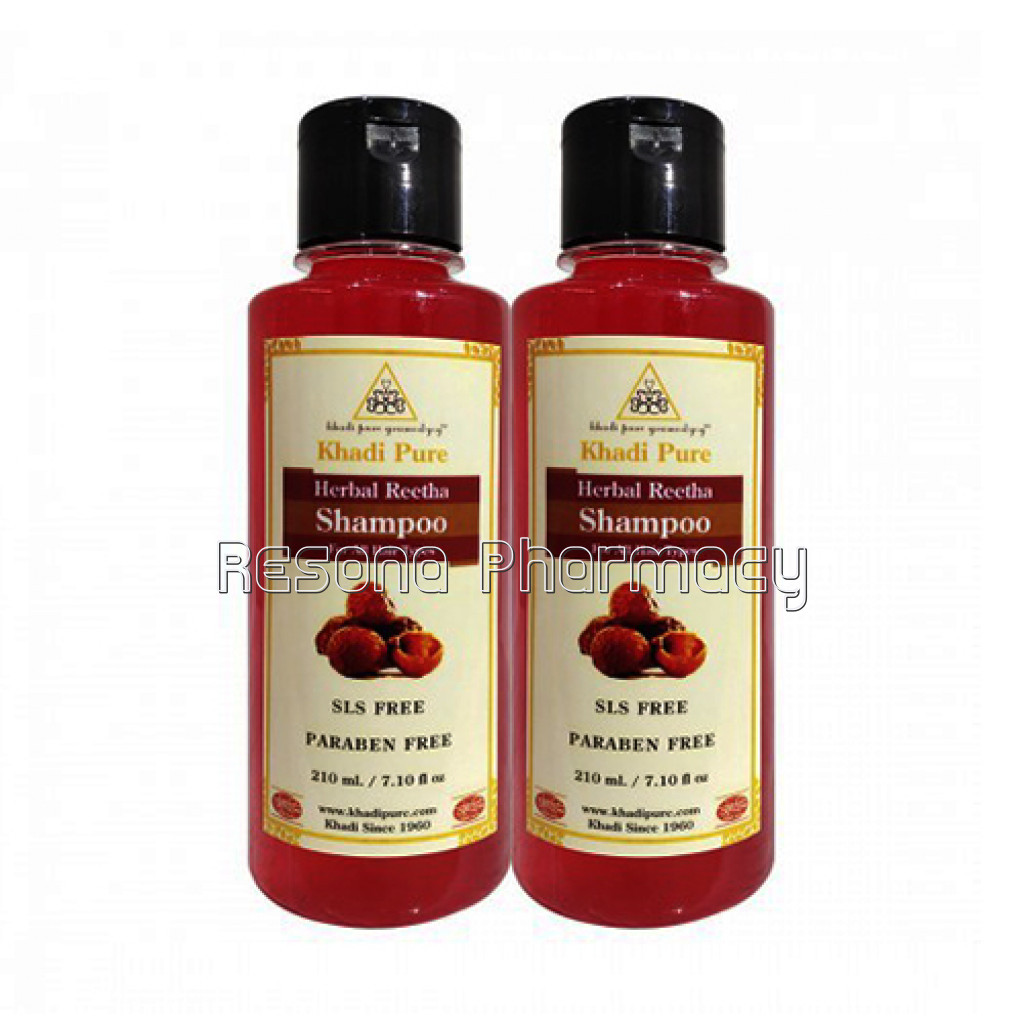 Khadi Pure Herbal Reetha Shampoo Sls Paraben Free   210Ml (Set Of 2)