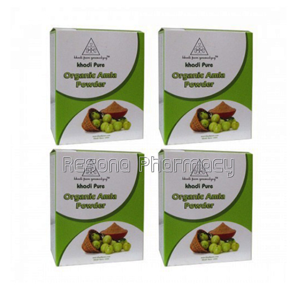 Khadi Pure Herbal Organic Amla Powder   80G (Set Of 4)