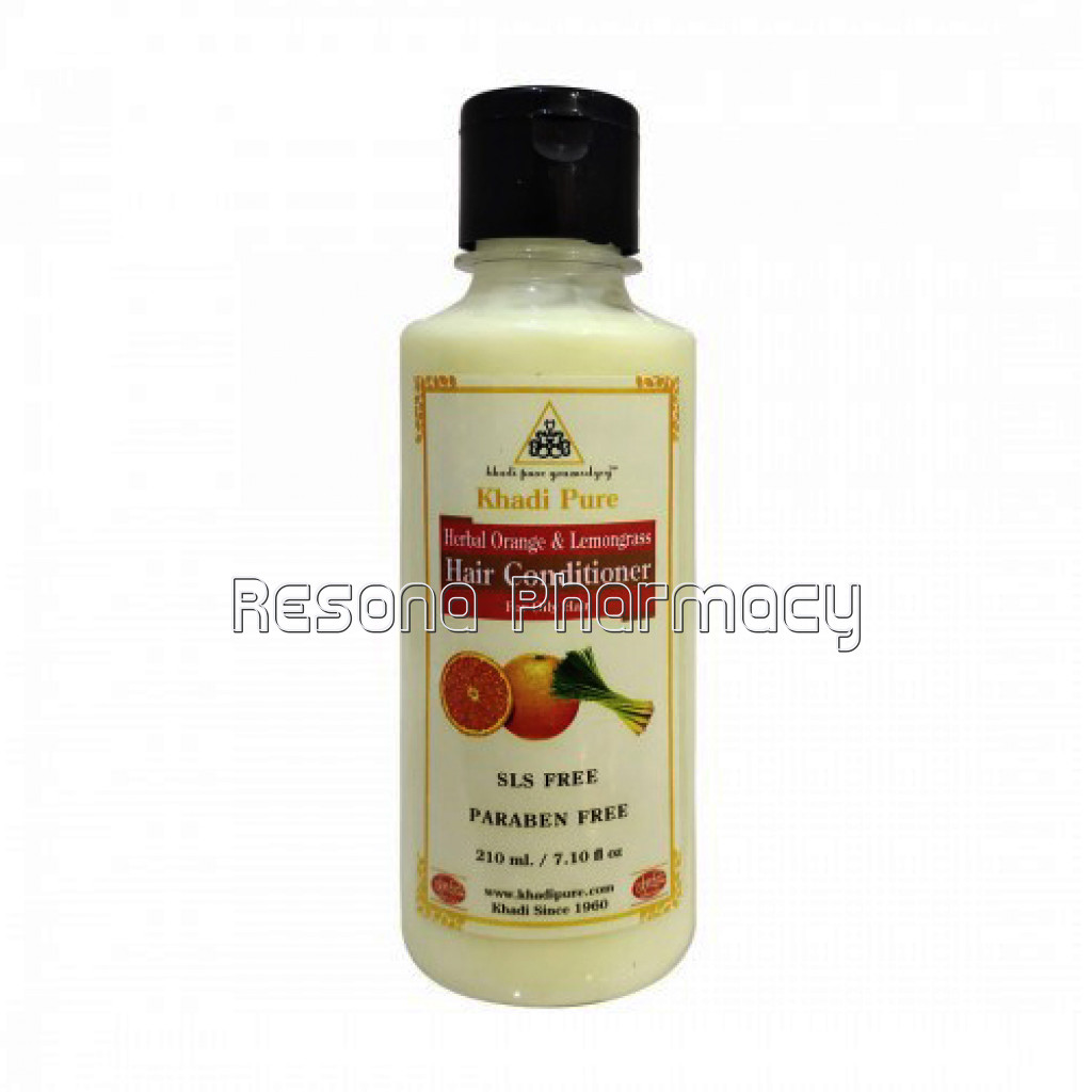 Khadi Pure Herbal Orange and Lemongrass Hair Conditioner Sls Paraben Free   210Ml