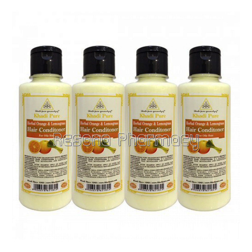 Khadi Pure Herbal Orange and Lemongrass Hair Conditioner   210Ml (Set Of 4)