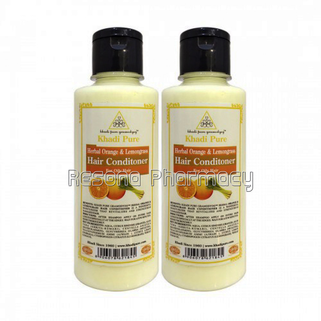 Khadi Pure Herbal Orange and Lemongrass Hair Conditioner   210Ml (Set Of 2)