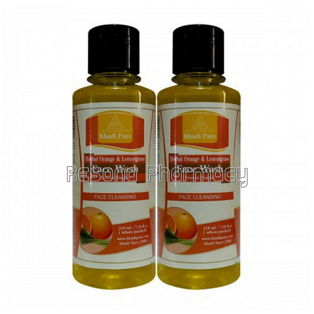 Khadi Pure Herbal Orange and Lemongrass Body Wash   210Ml (Set Of 2)