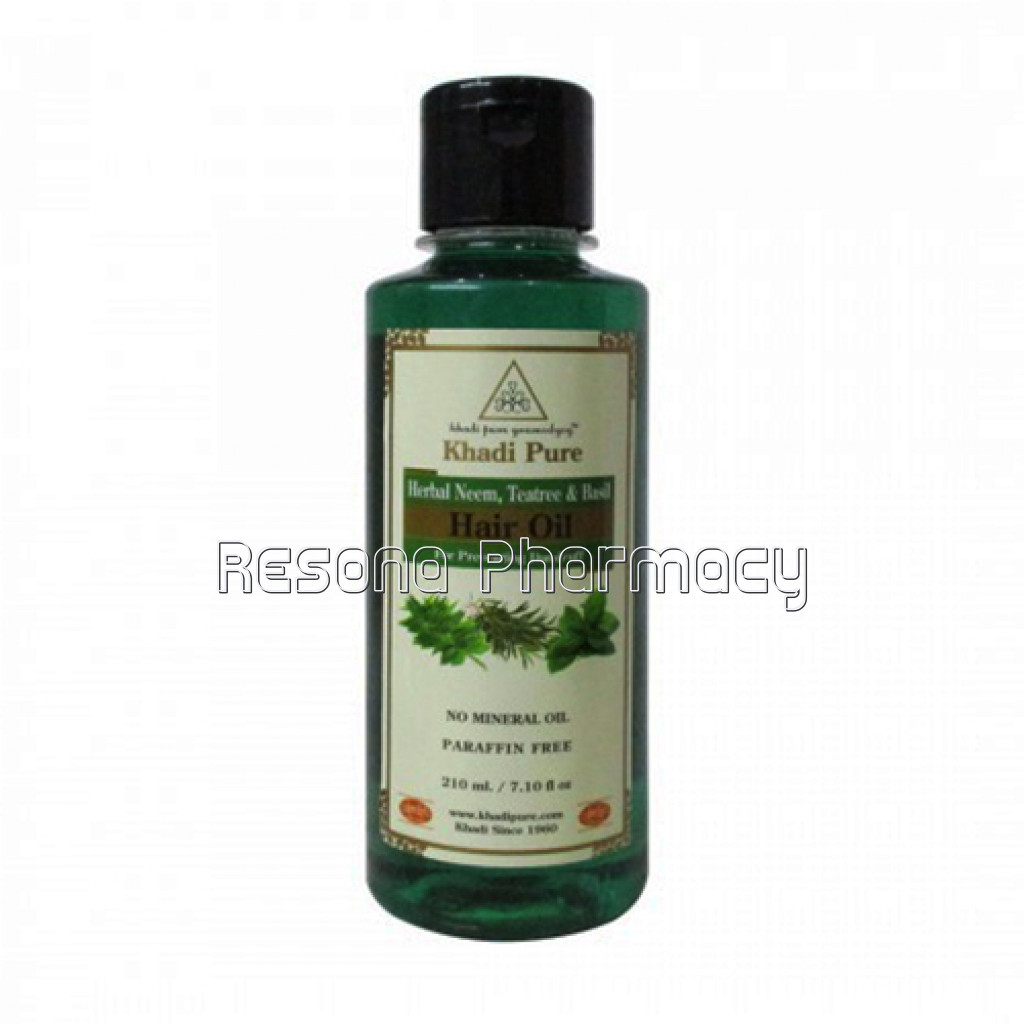 Khadi Pure Herbal Neem, Teatree and Basil Hair Oil   210Ml