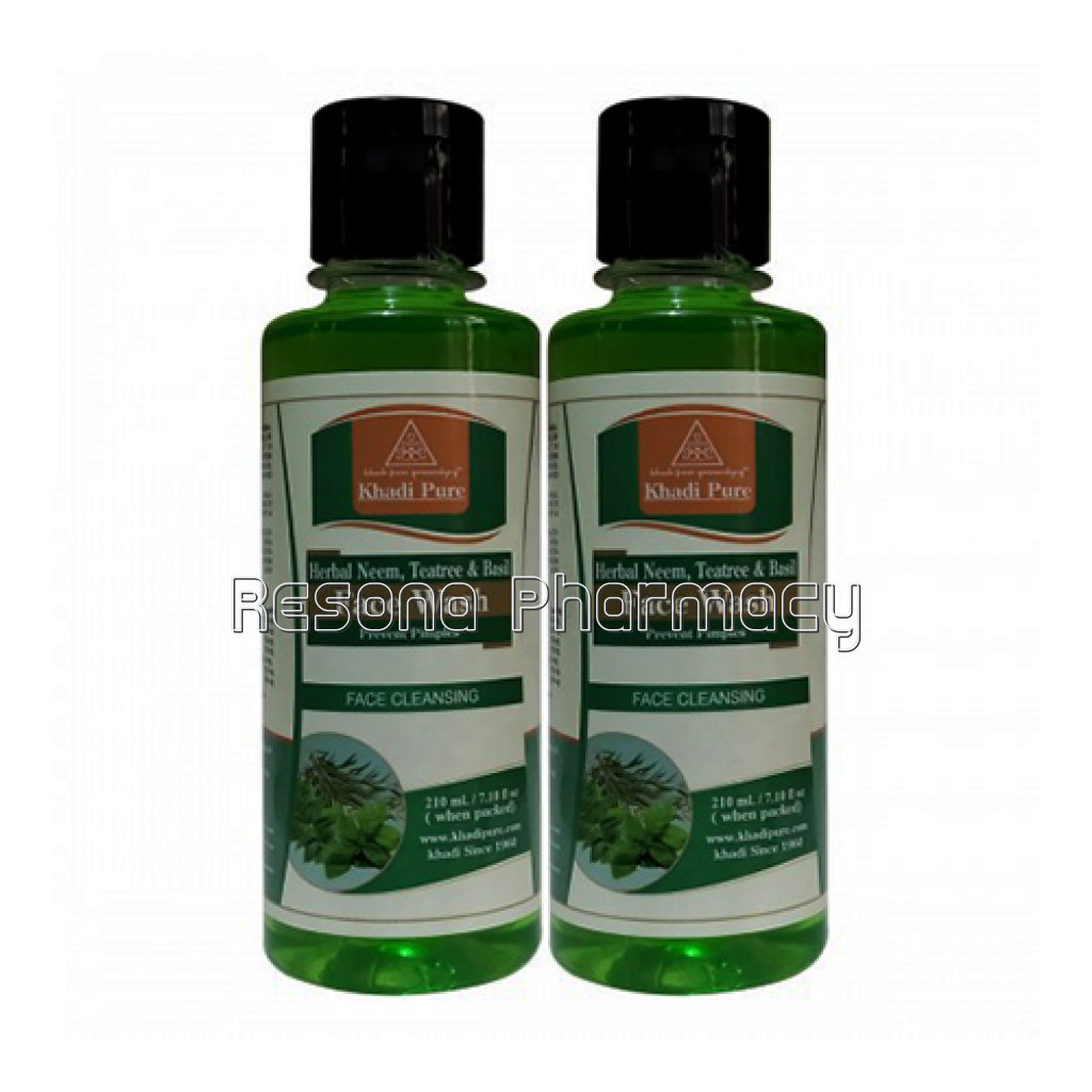 Khadi Pure Herbal Neem, Teatree and Basil Face Wash   210Ml (Set Of 2)