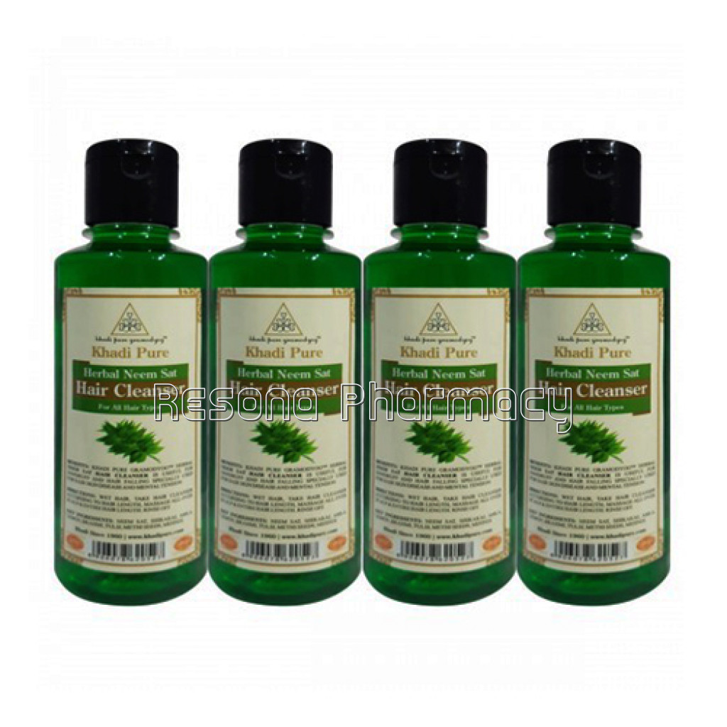 Khadi Pure Herbal Neem Sat Hair Cleanser   210Ml (Set Of 4)