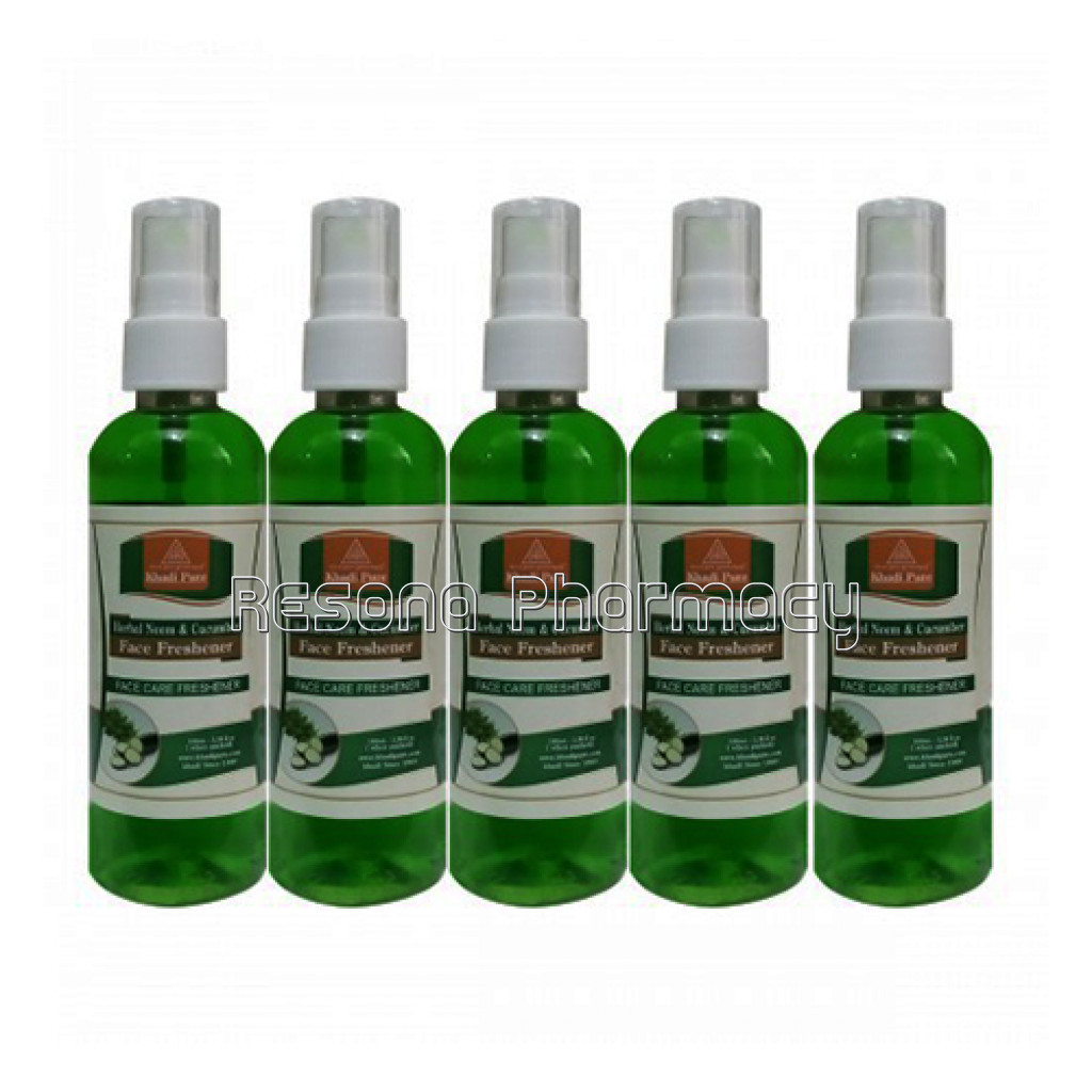 Khadi Pure Herbal Neem and Cucumber Face Freshener   100Ml (Set Of 5)
