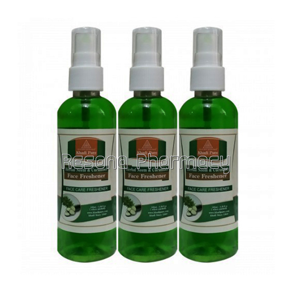 Khadi Pure Herbal Neem and Cucumber Face Freshener   100Ml (Set Of 3)