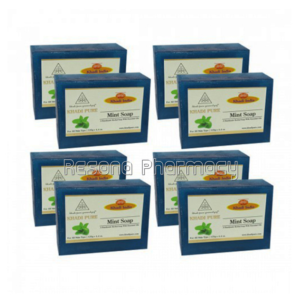 Khadi Pure Herbal Mint Soap   125G (Set Of 8)