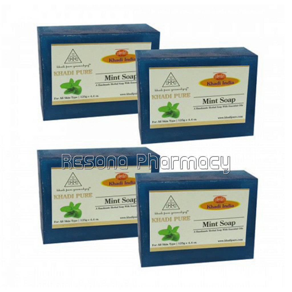 Khadi Pure Herbal Mint Soap   125G (Set Of 4)