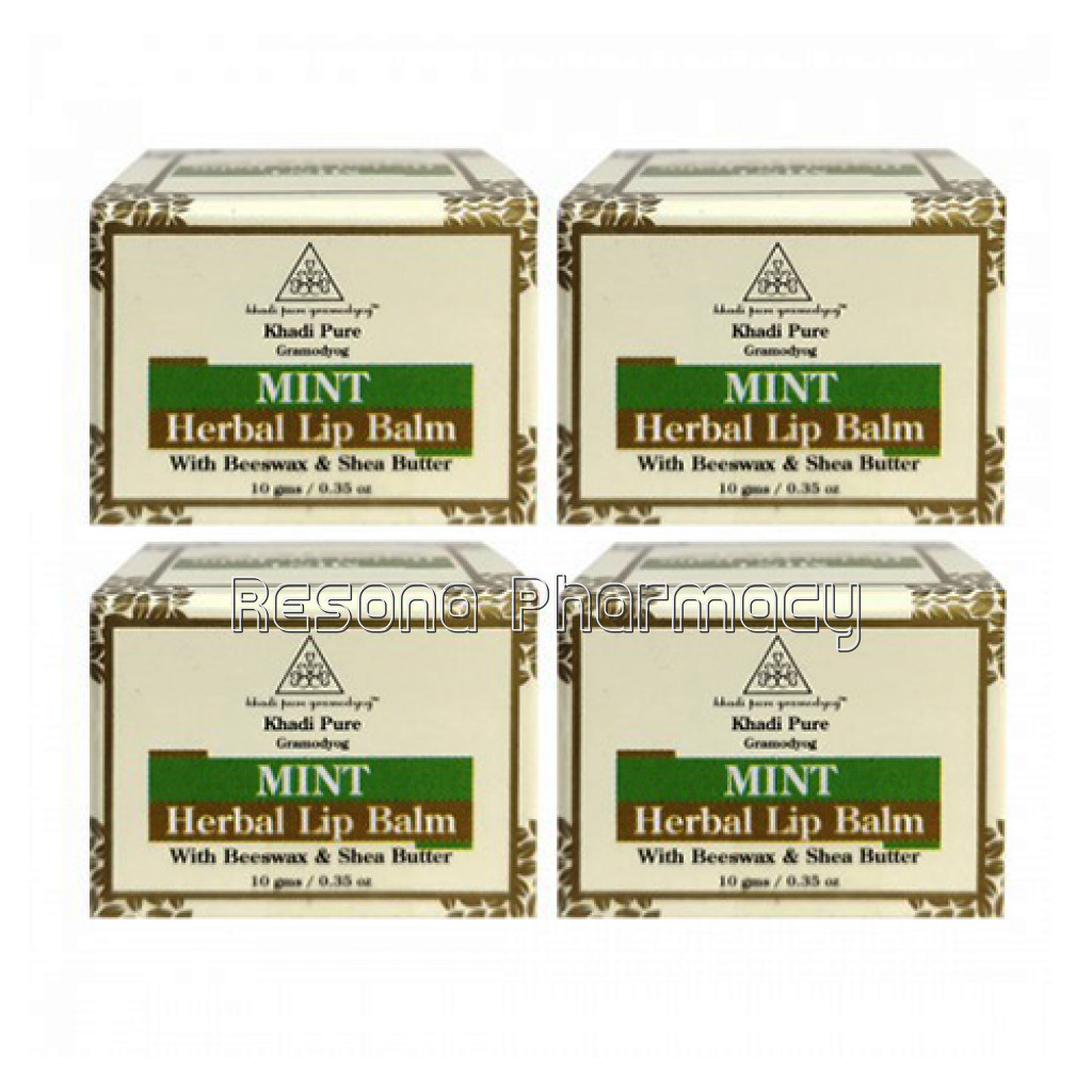 Khadi Pure Herbal Mint Lip Balm   10G (Set Of 4)