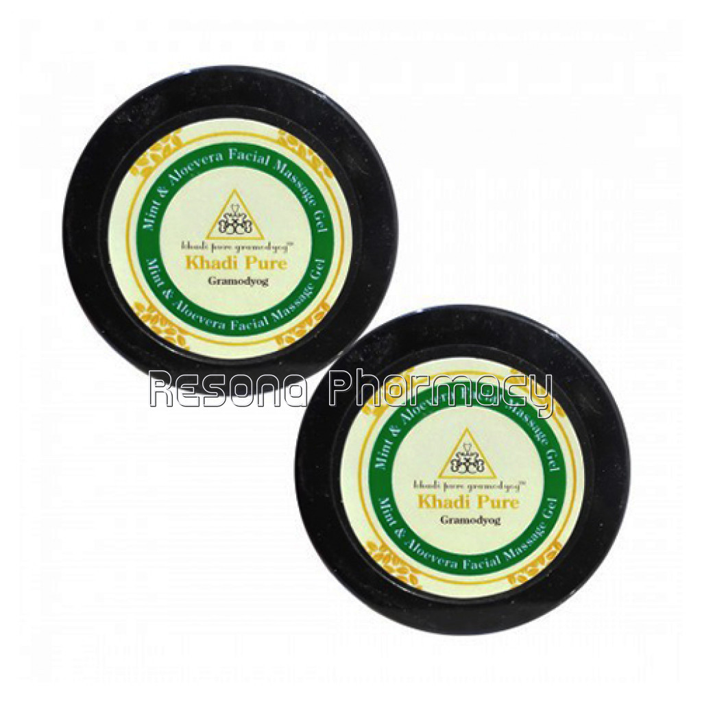 Khadi Pure Herbal Mint and Aloevera Face Massage Gel   100G (Set Of 2)