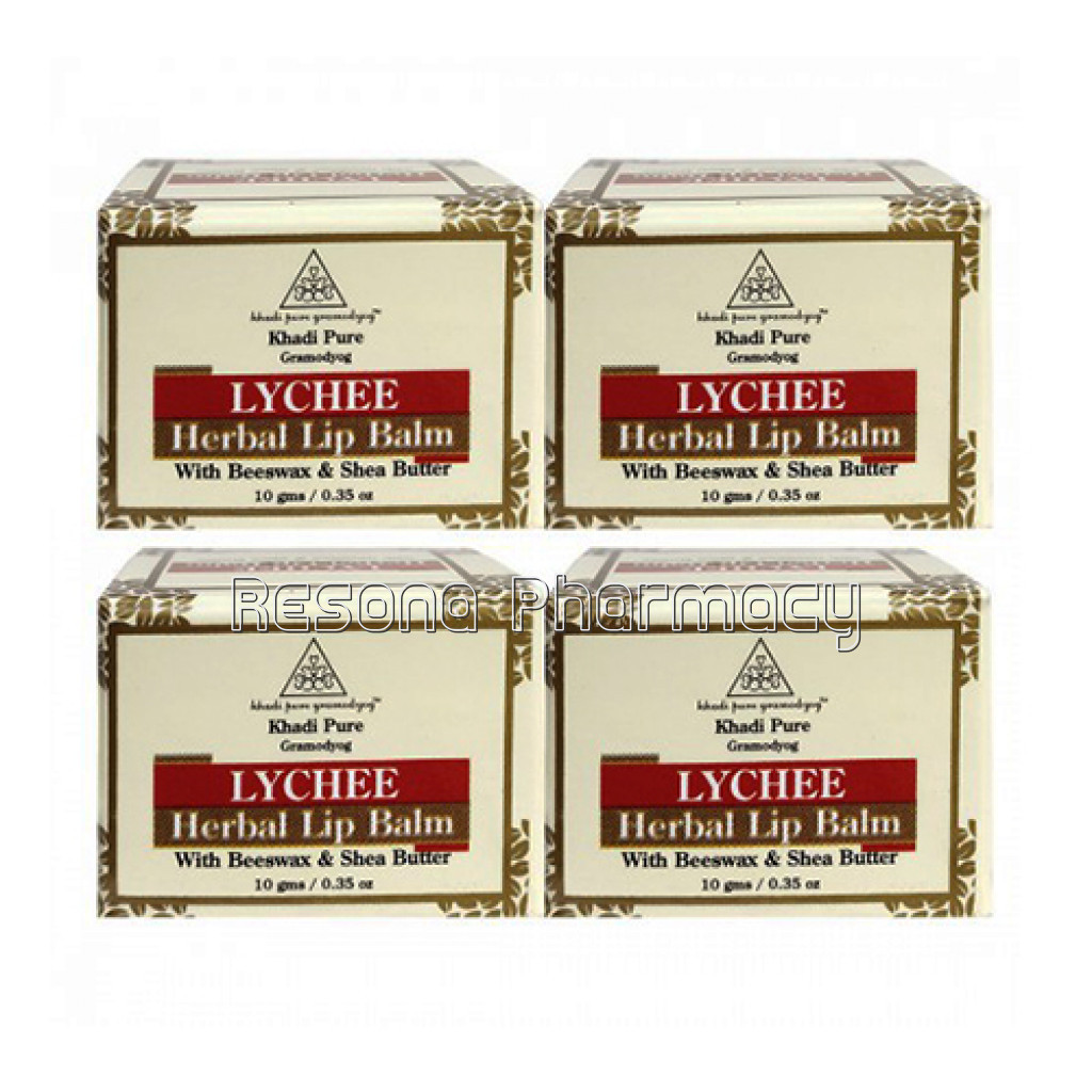 Khadi Pure Herbal Lychee Lip Balm   10G (Set Of 4)