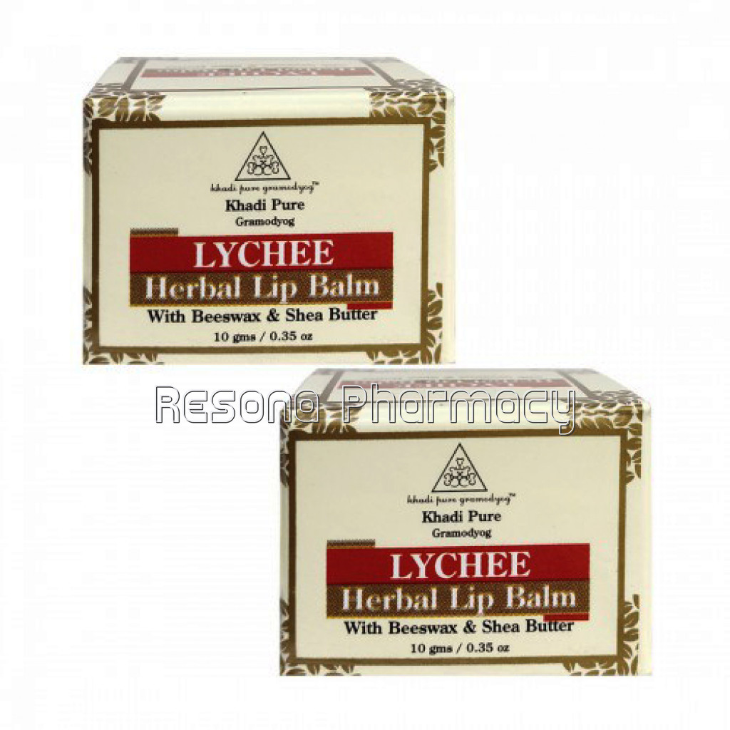 Khadi Pure Herbal Lychee Lip Balm   10G (Set Of 2)