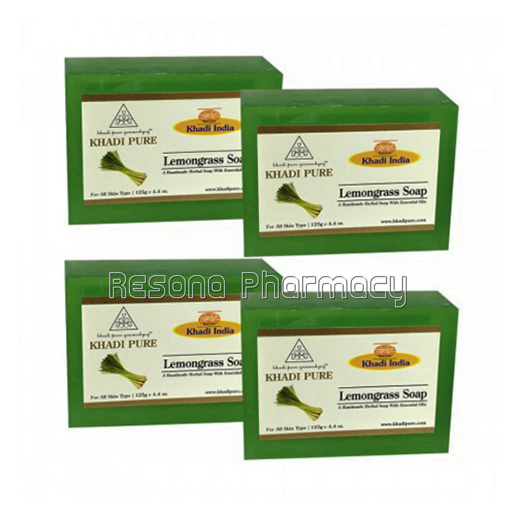 Khadi Pure Herbal Lemongrass Soap   125G (Set Of 4)