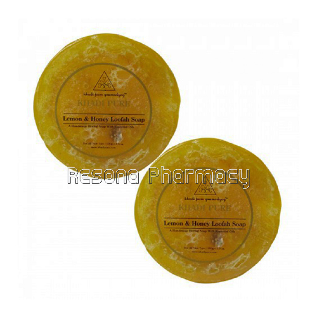 Khadi Pure Herbal Lemon and Honey Loofah Soap   100G (Set Of 2)