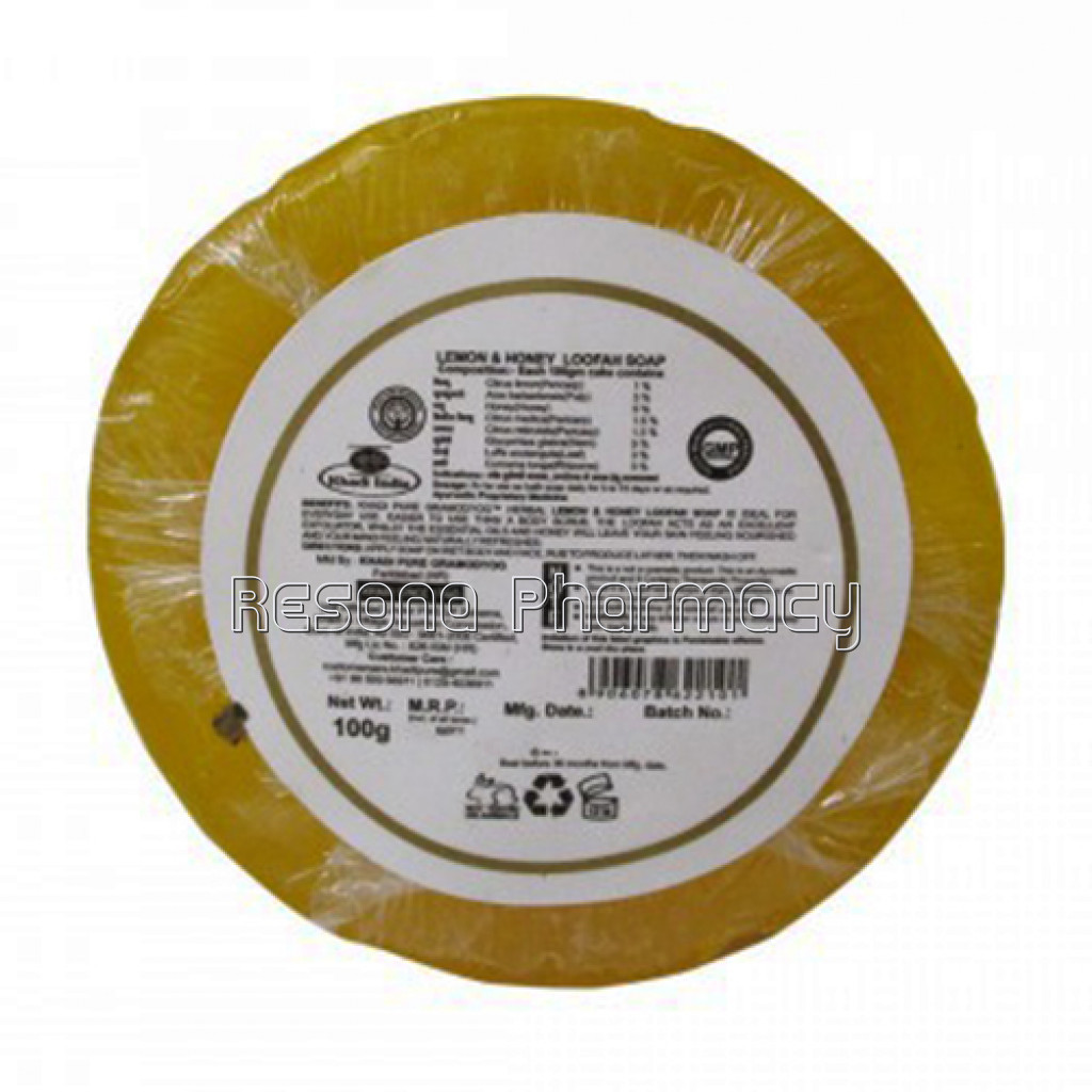 Khadi Pure Herbal Lemon and Honey Loofah Soap   100G