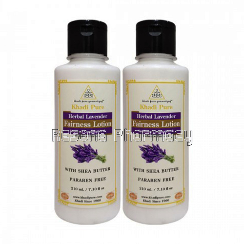 Khadi Pure Herbal Lavender Fairness Lotion With Sheabutter Sls Paraben Free   210Ml (Set Of 2)