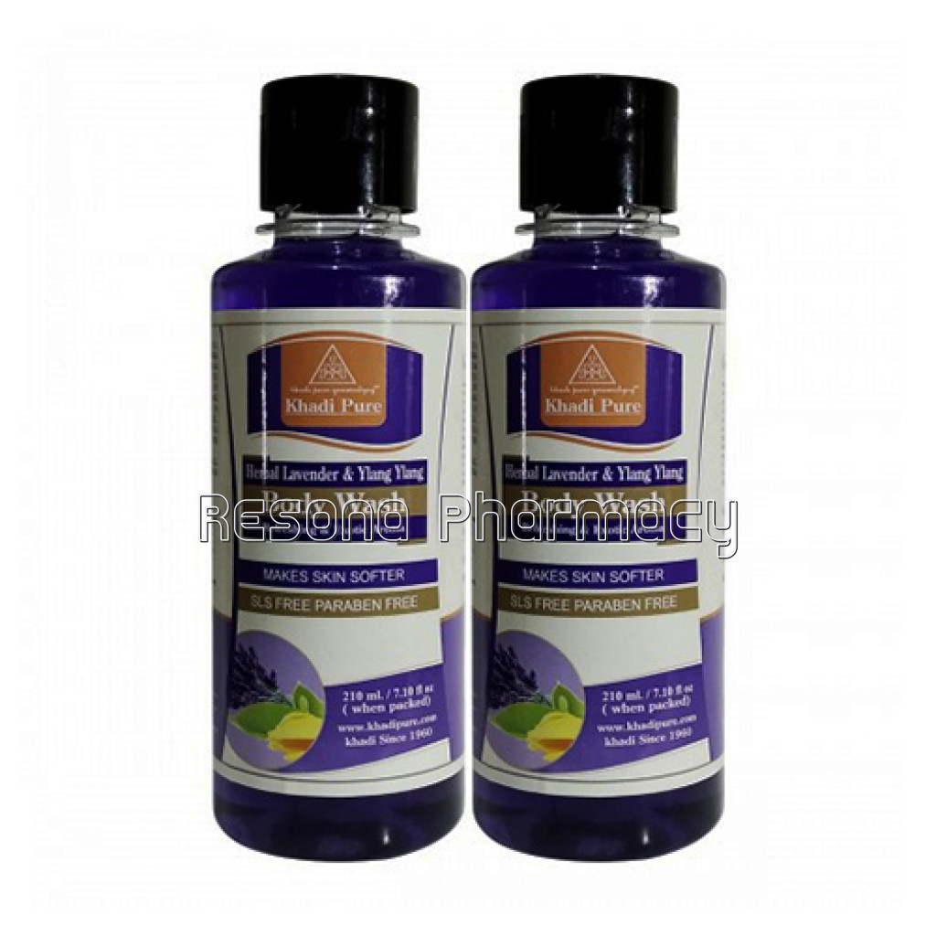 Khadi Pure Herbal Lavender and Ylang Ylang Body Wash Sls Paraben Free   210Ml (Set Of 2)