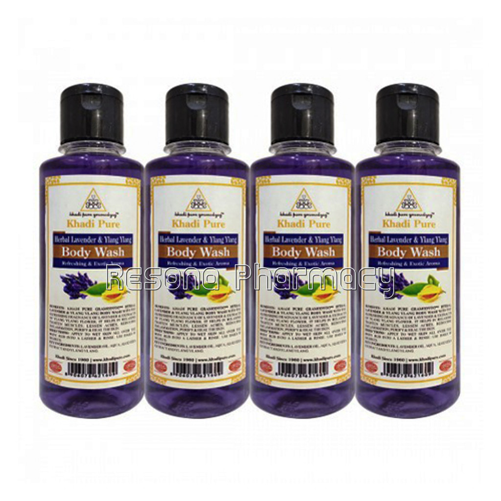 Khadi Pure Herbal Lavender and Ylang Ylang Body Wash   210Ml (Set Of 4)