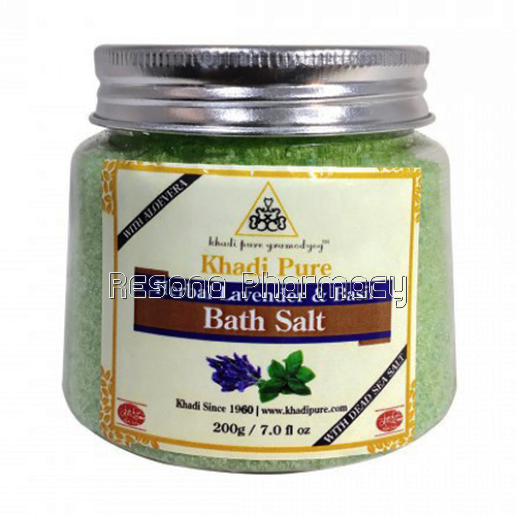 Khadi Pure Herbal Lavender and Basil Bath Salt   200G