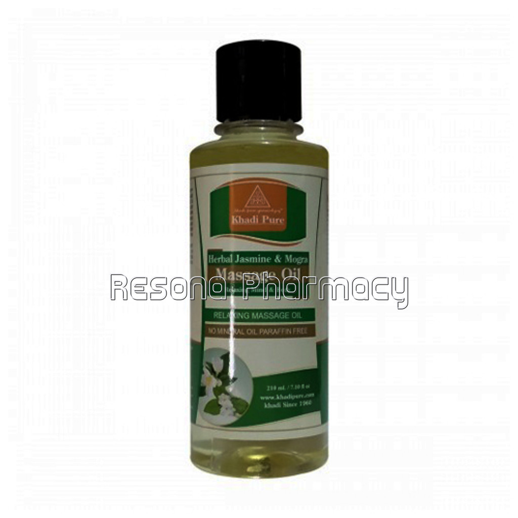 Khadi Pure Herbal Jasmine and Mogra Massage Oil Paraffin Mineral Oil Free   210Ml