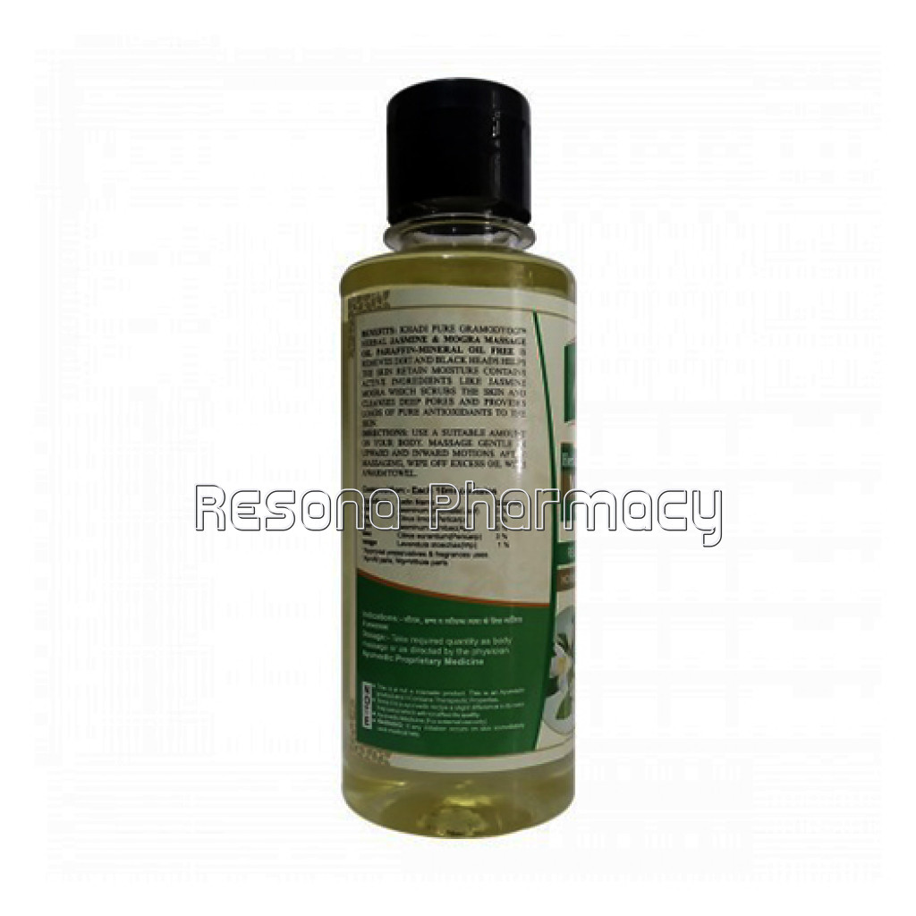 Khadi Pure Herbal Jasmine and Mogra Massage Oil Paraffin Mineral Oil Free   210Ml