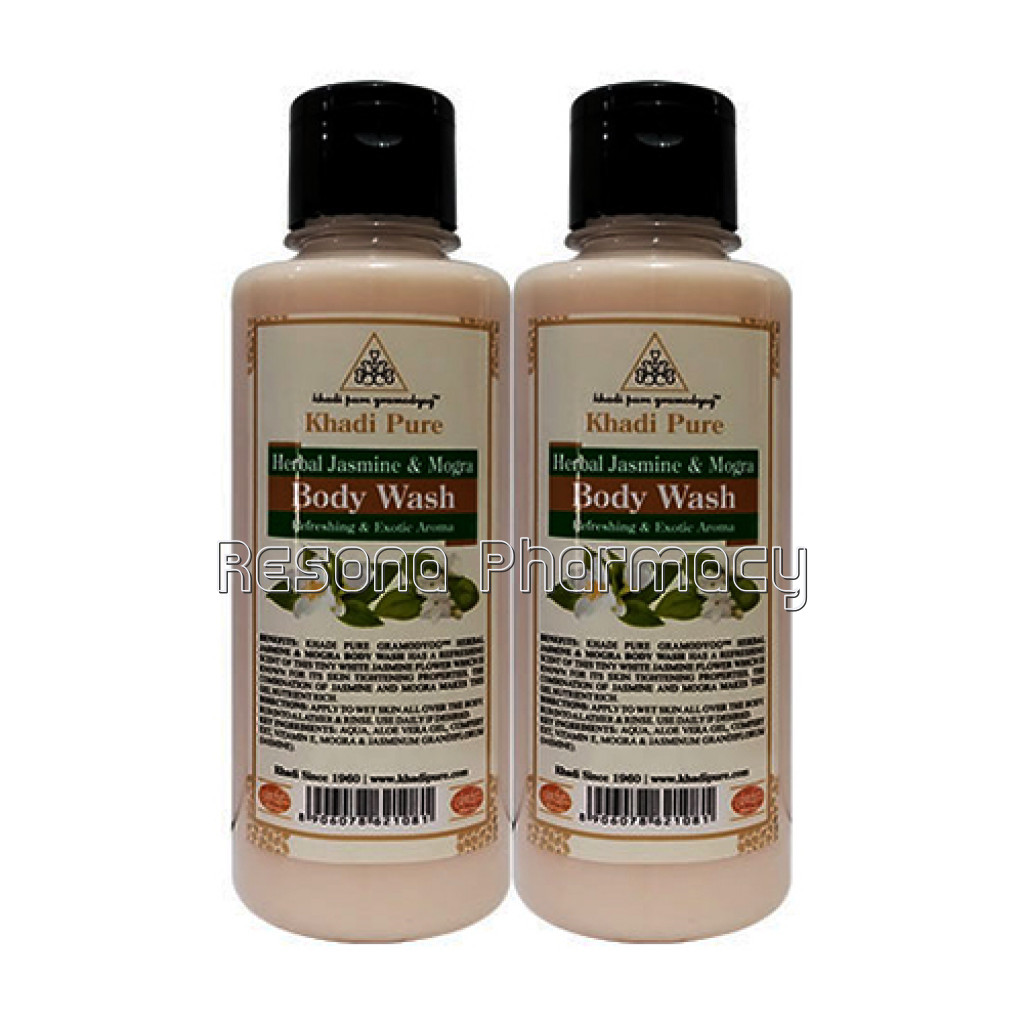 Khadi Pure Herbal Jasmine and Mogra Body Wash   210Ml (Set Of 2)