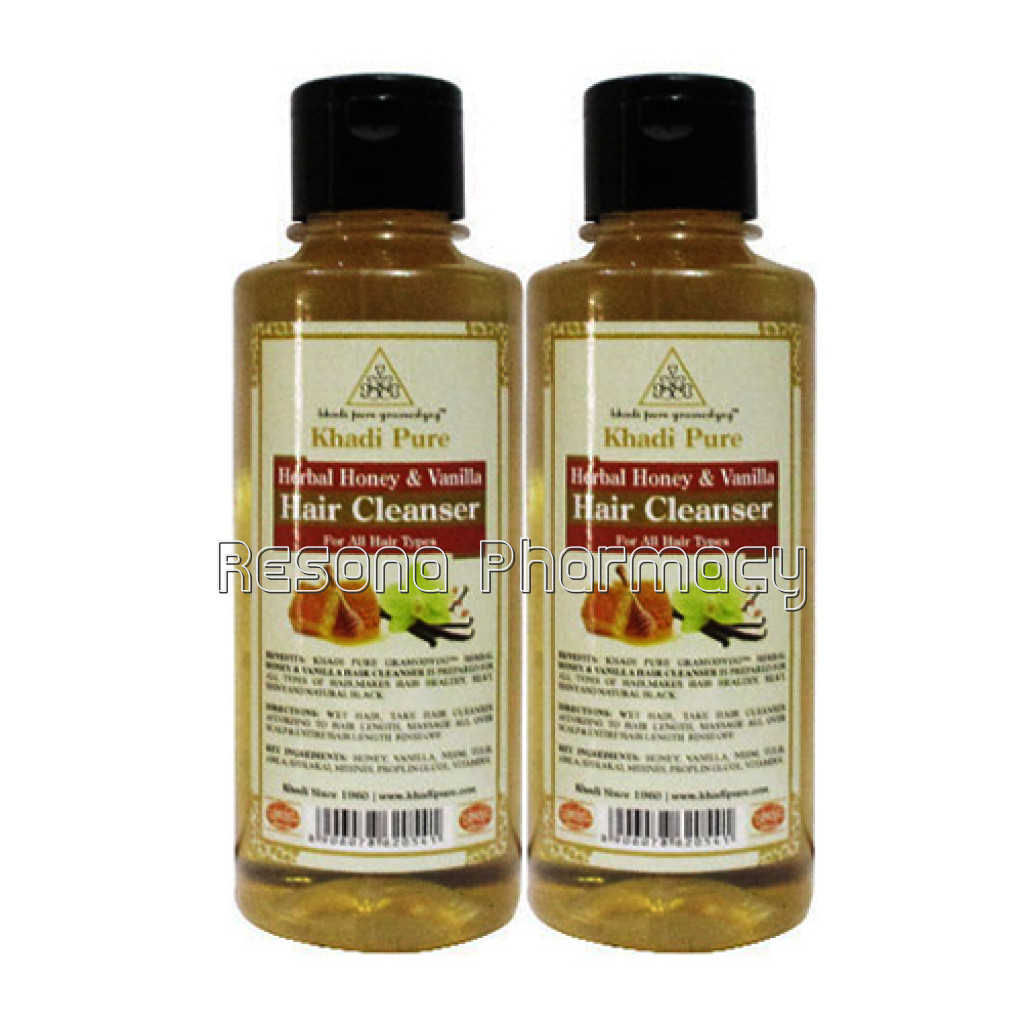 Khadi Pure Herbal Honey and Vanilla Hair Cleanser   210Ml (Set Of 2)