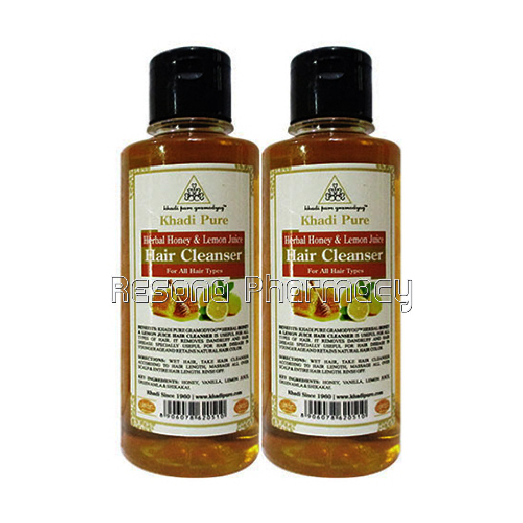 Khadi Pure Herbal Honey and Lemon Juice Hair Cleaser   210Ml (Set Of 2)