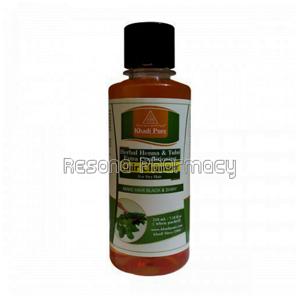 Khadi Pure Herbal Henna and Tulsi Extra Conditioning Hair Cleanser   210Ml