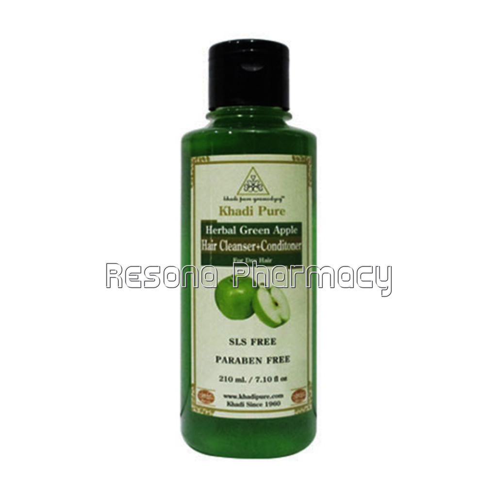 Khadi Pure Herbal Green Apple Hair Cleanser Plus Conditioner Sls Paraben Free   210Ml