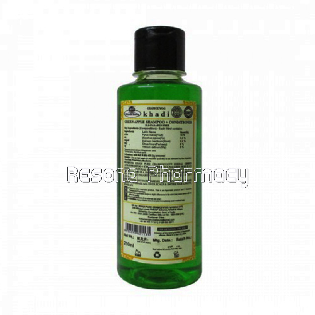 Khadi Pure Herbal Green Apple Hair Cleanser Plus Conditioner Sls Paraben Free   210Ml
