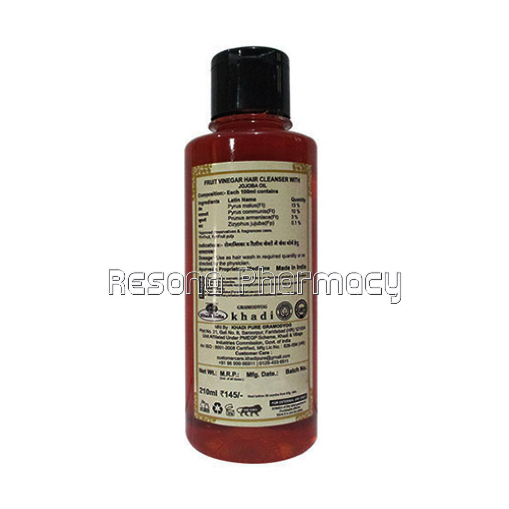 Khadi Pure Herbal Fruit Vinegar Hair Cleanser With Jojoba Oil   210Ml