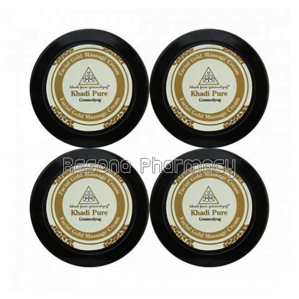 Khadi Pure Herbal Face Gold Massage Cream With Sheabutter   50G (Set Of 4)