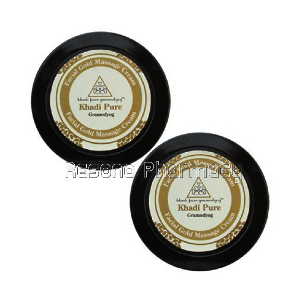 Khadi Pure Herbal Face Gold Massage Cream With Sheabutter   50G (Set Of 2)