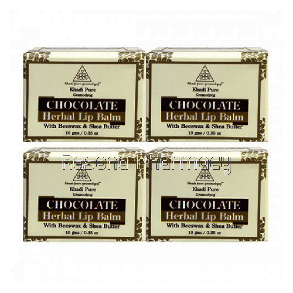 Khadi Pure Herbal Chocolate Lip Balm   10G (Set Of 4)