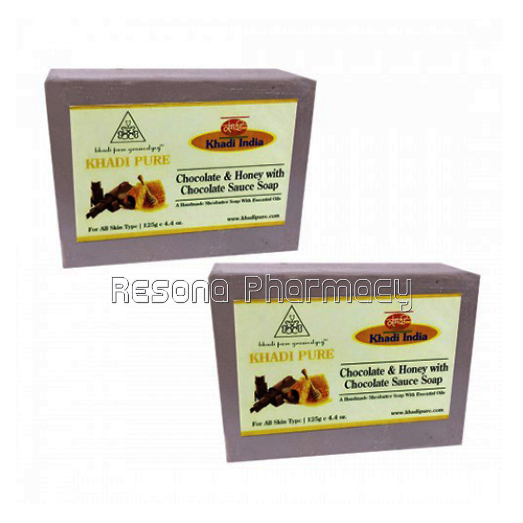 Khadi Pure Herbal Chocolate and Honey With Chocolate Sauce Soap With Sheabutter   125G (Set Of 2)