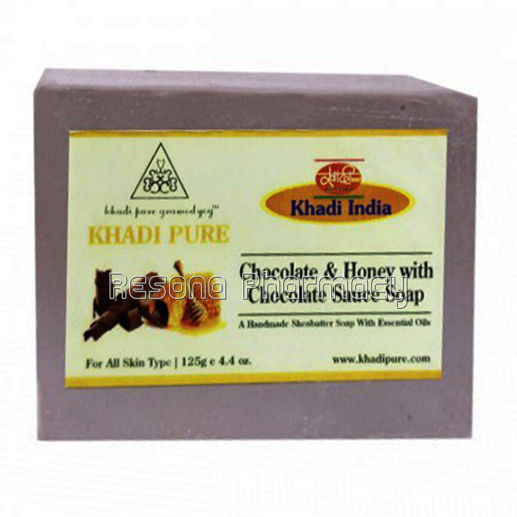 Khadi Pure Herbal Chocolate and Honey With Chocolate Sauce Soap With Sheabutter   125G
