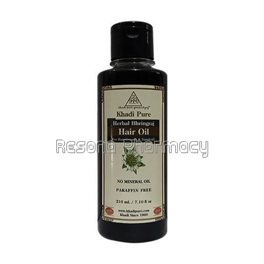 Khadi Pure Herbal Bhringraj Hair Oil   Mineral Oil and Paraffin Free   210Ml