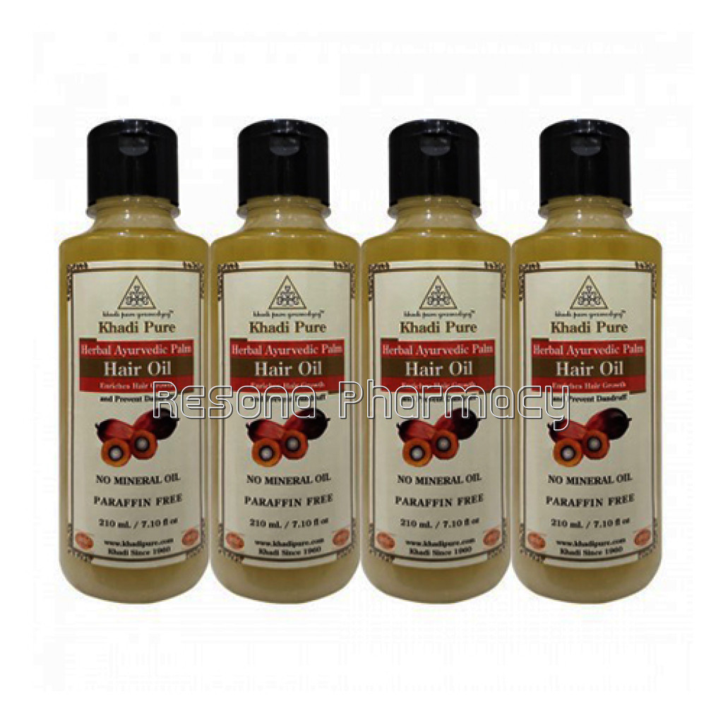 Khadi Pure Herbal Ayurvedic Palm Hair Oil   210Ml (Set Of 4)
