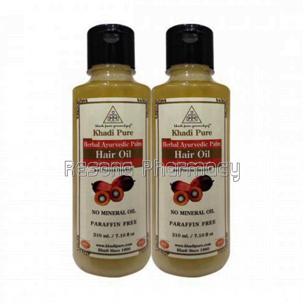 Khadi Pure Herbal Ayurvedic Palm Hair Oil   210Ml (Set Of 2)
