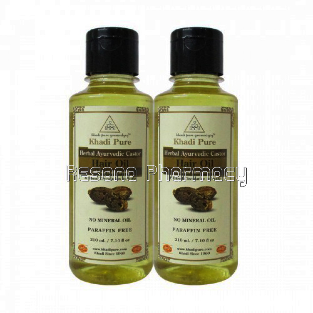 Khadi Pure Herbal Ayurvedic Castor Hair Oil   210Ml (Set Of 2)