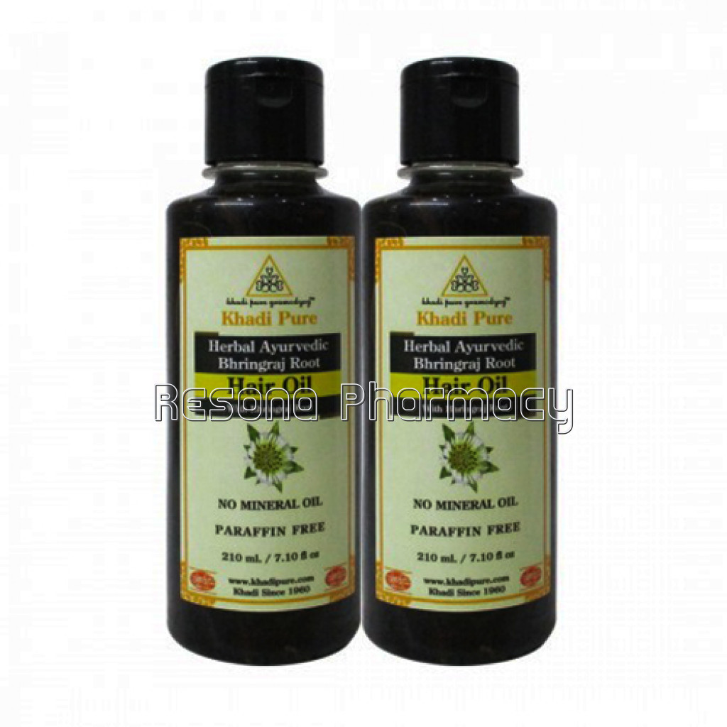 Khadi Pure Herbal Ayurvedic Bhringraj Root Hair Oil   210Ml (Set Of 2)