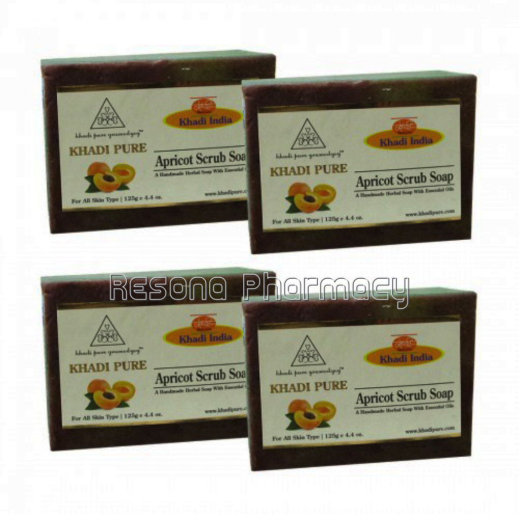 Khadi Pure Herbal Apricot Scrub Soap   125G (Set Of 4)