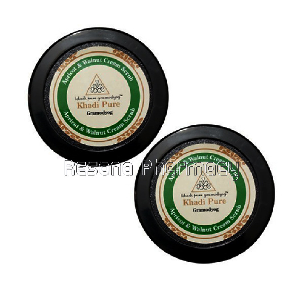 Khadi Pure Herbal Apricot and Walnut Cream Scrub With Sheabutter   50G (Set Of 2)