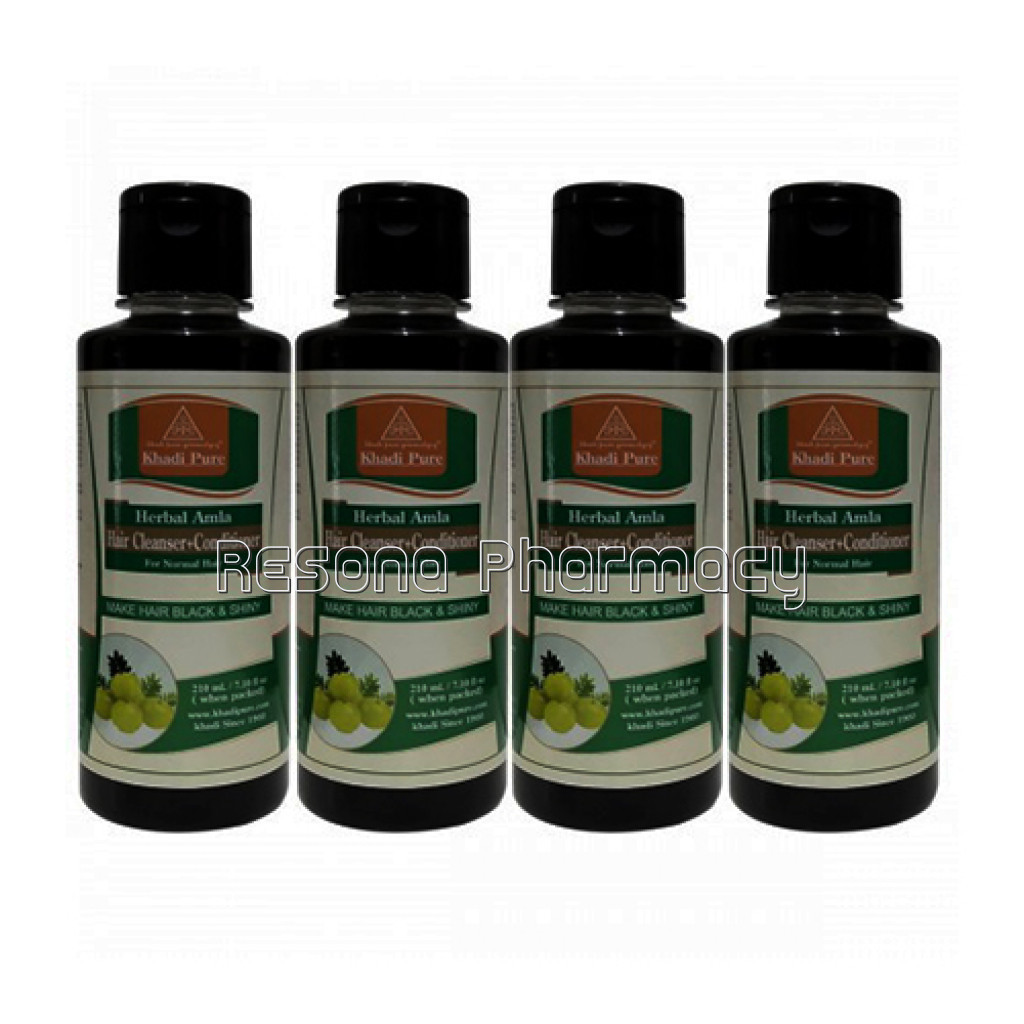 Khadi Pure Herbal Amla Hair Cleanser Plus Conditioner   210Ml (Set Of 4)