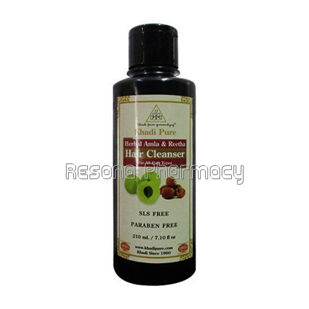 Khadi Pure Herbal Amla and Reetha Hair Cleanser Sls Paraben Free   210Ml