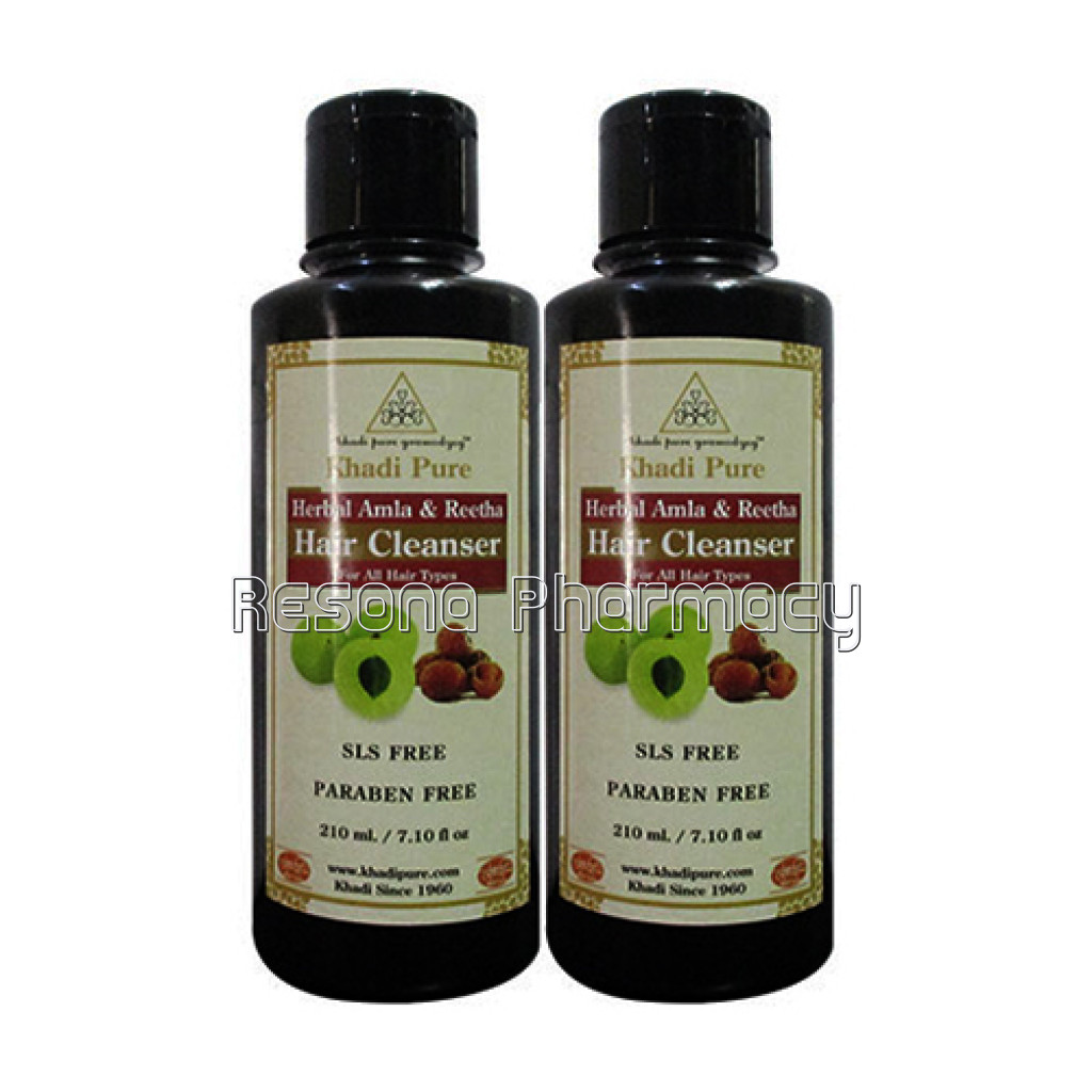 Khadi Pure Herbal Amla and Reetha Hair Cleanser Sls Paraben Free   210Ml (Set Of 2)