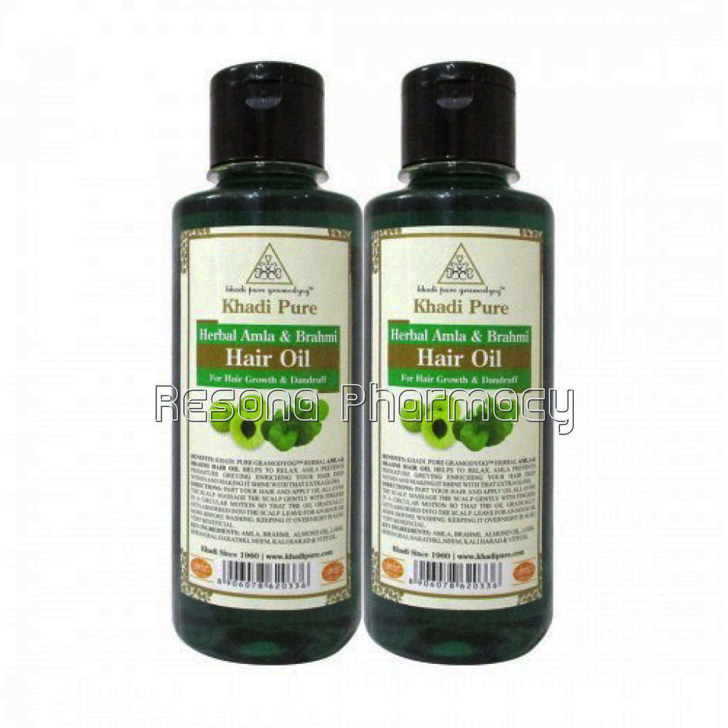 Khadi Pure Herbal Amla and Brahmi Hair Oil   210Ml (Set Of 2)