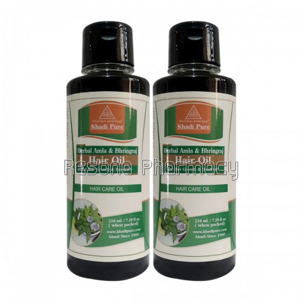 Khadi Pure Herbal Amla and Bhringraj Hair Oil   210Ml (Set Of 2)